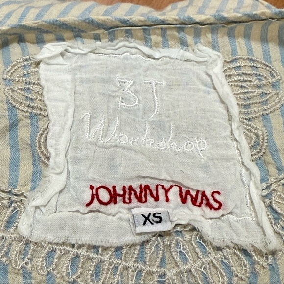 Johnny Was 3J workshop blouse tunic striped embroidered size XS - Picture 6 of 8